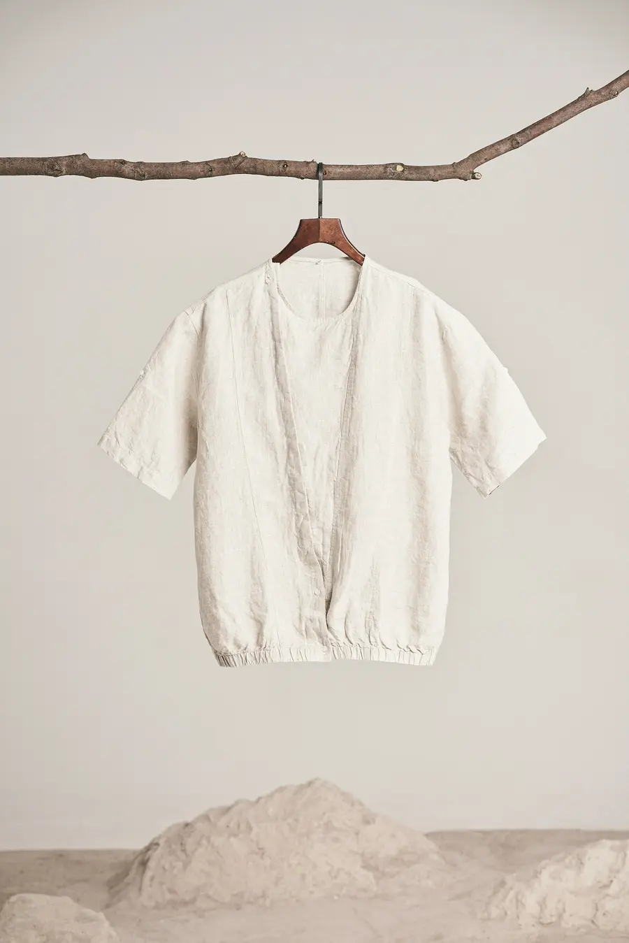 The Tuck-Front Top in oat