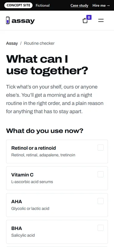 Assay: Routine checker on a phone