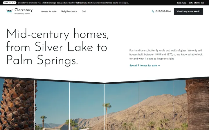 Clerestory concept site, home page