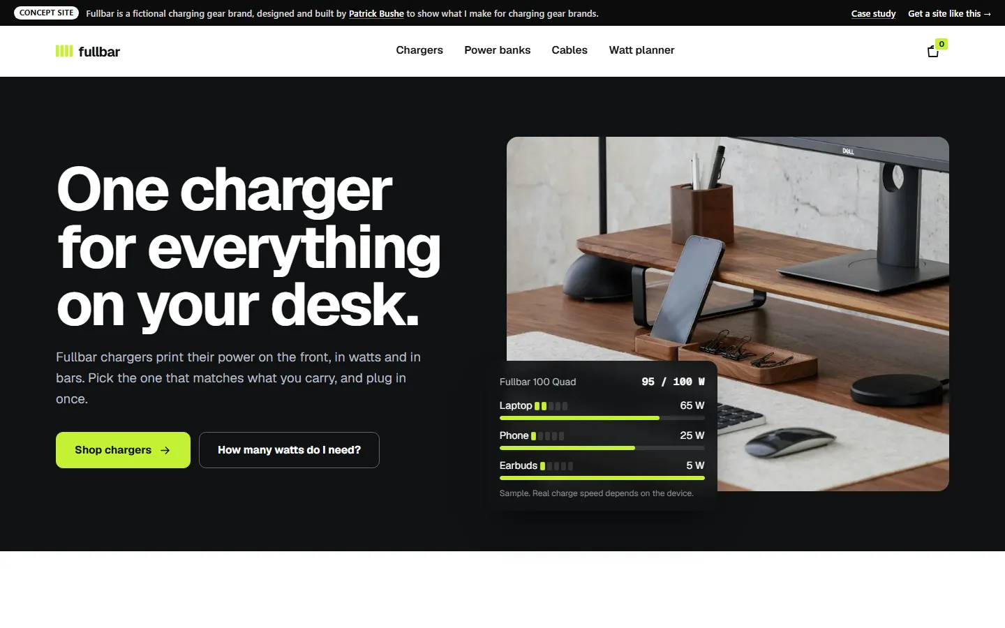 Fullbar home page on a desktop screen