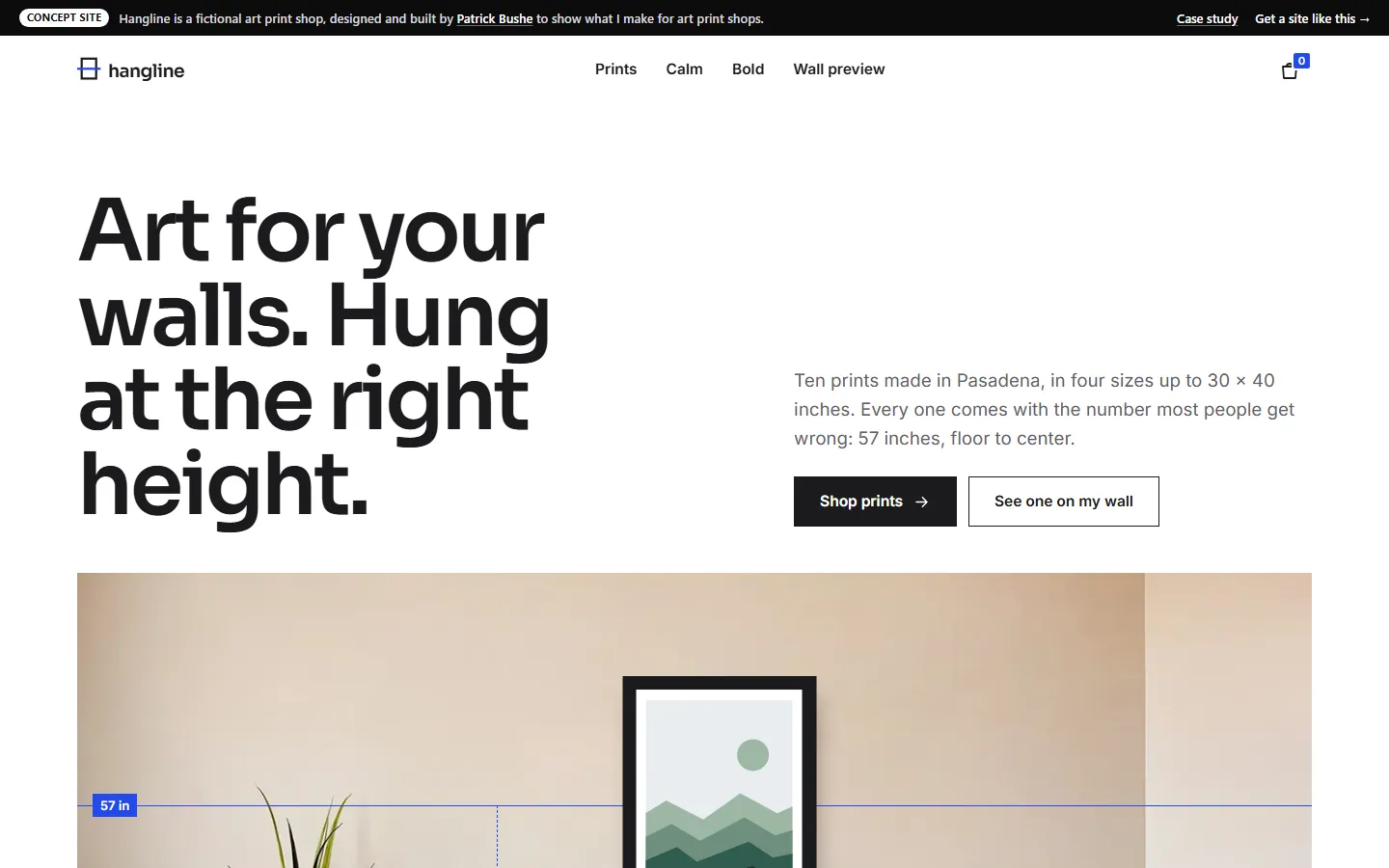 Hangline home page on a desktop screen