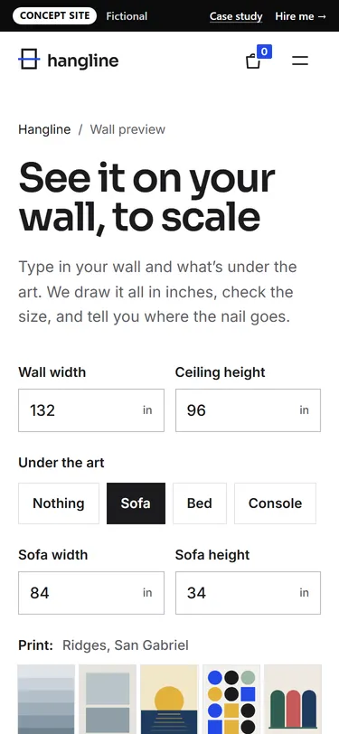 Hangline: Wall preview on a phone