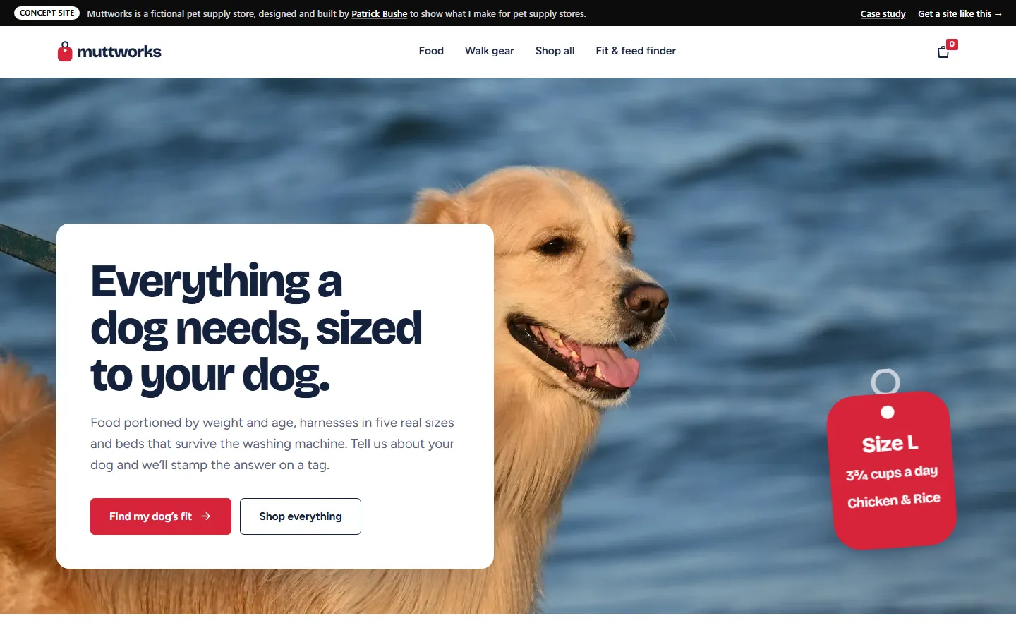 Muttworks home page on a desktop screen