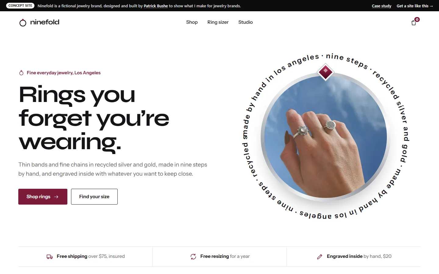 Ninefold home page on a desktop screen