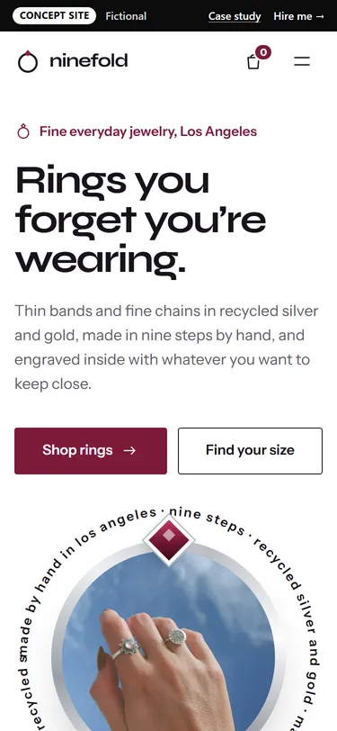 Ninefold home page on a phone