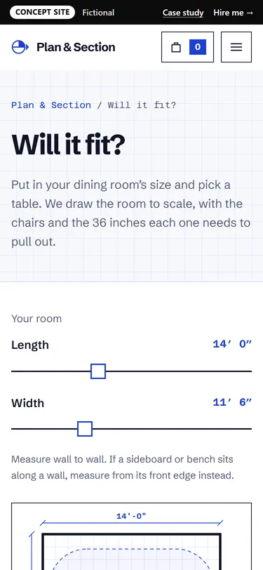 Plan & Section: Room planner on a phone