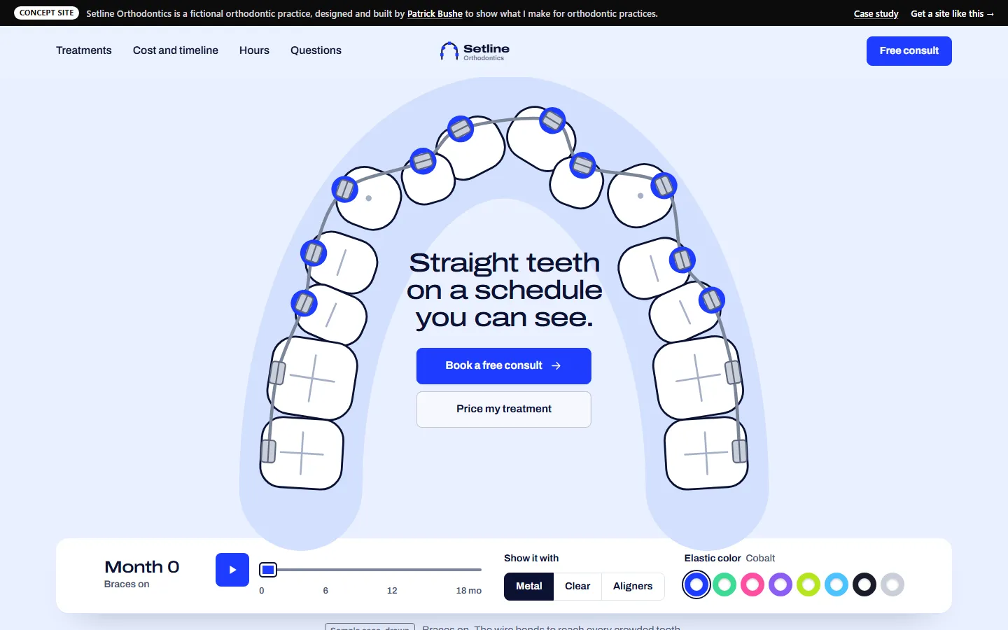 Setline Orthodontics home page on a desktop screen