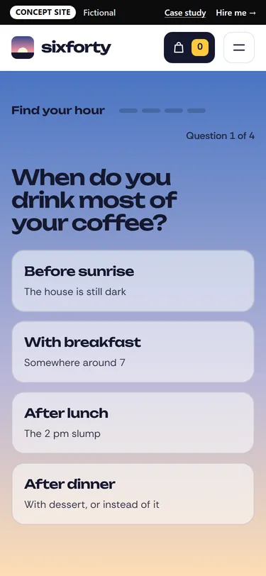 Sixforty Coffee: Coffee finder on a phone