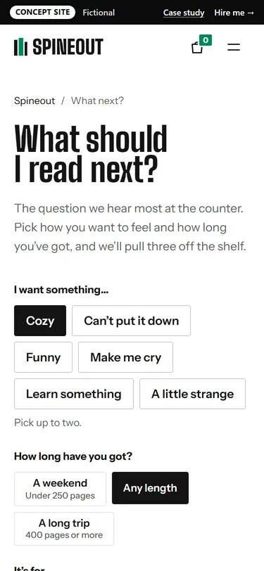 Spineout: What next? on a phone