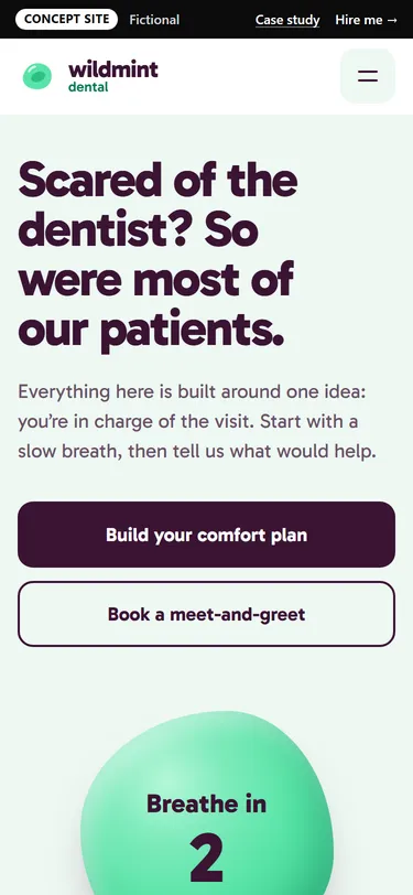 Wildmint Dental: Comfort plan on a phone